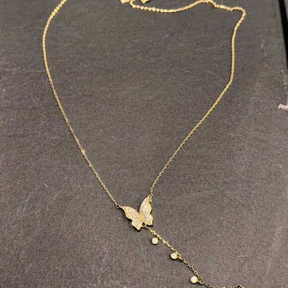 Gold-Tone Butterfly Necklace - Picture 6 of 7